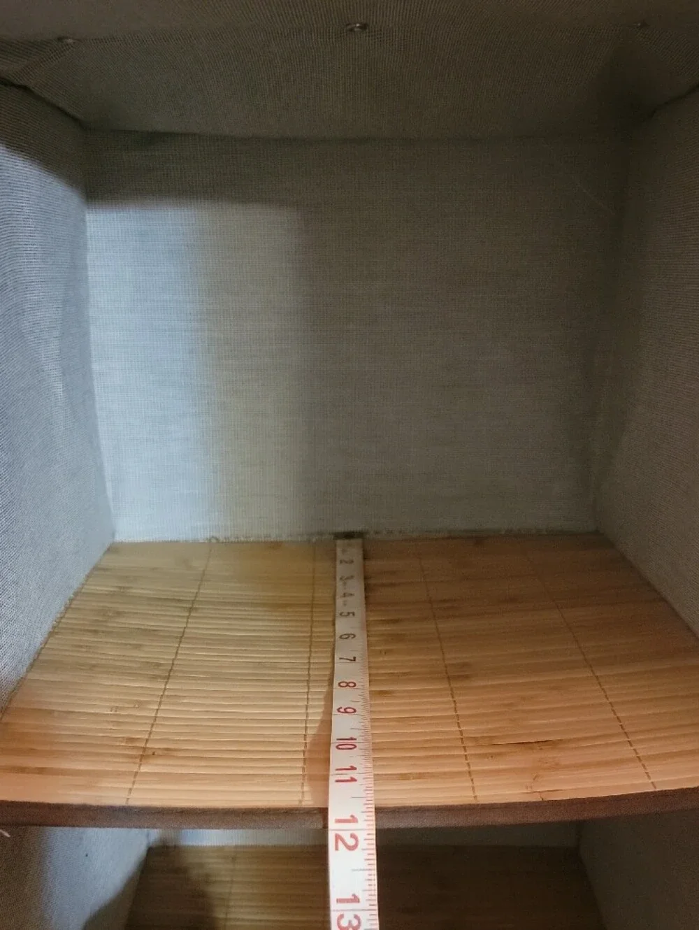 6 Shelf Hanging Closet Shelf Organizer - Beige with Bamboo Shelves
